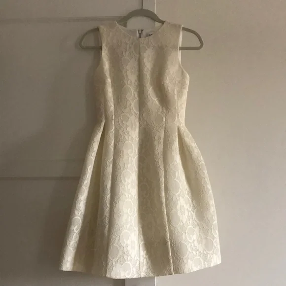 Calvin Klein Brocade White Lace Dress